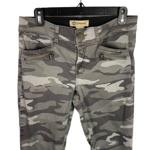 DEMOCRACY “AB” Technology Pants Sz 8‎ Green Gray Camo Skinny Slimming Stretch